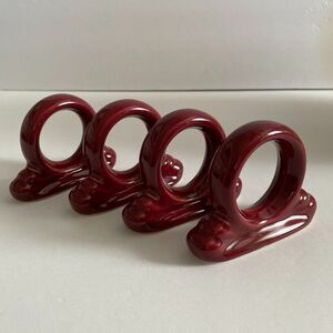 Fiestaware Retired Color Cinnabar Discontinued Napkin Ring Set of 4